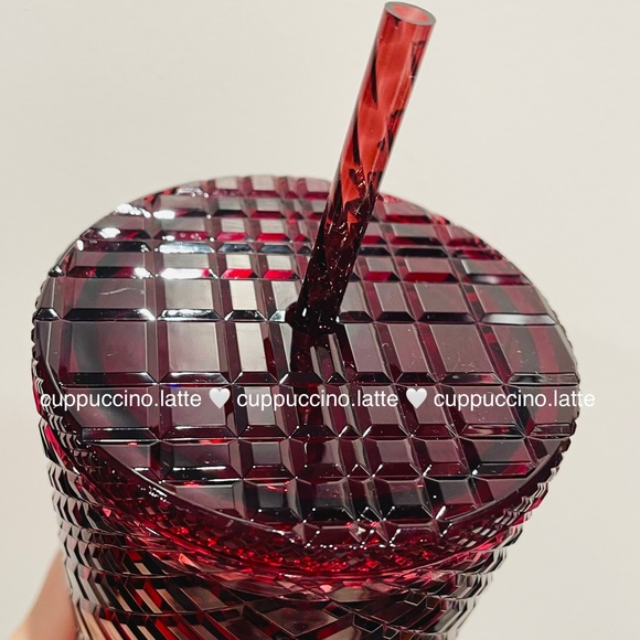 🍷NWT❤️Starbucks 2022 Holiday ‘Merlot’ Wine Burgundy Red Jeweled Venti Tumbler - Picture 10 of 10